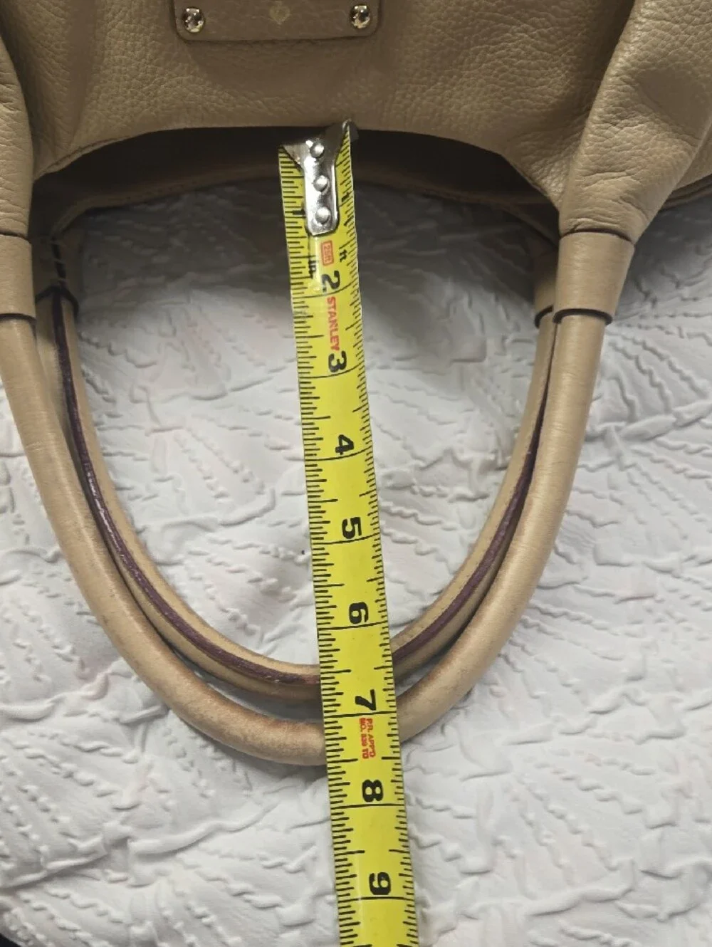 Kate Spade Berkshire Road Stevie Pebbled Leather Satchel – Beige / Taupe